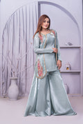 Celeste Mint Embroidered Palazzo Suit Set
