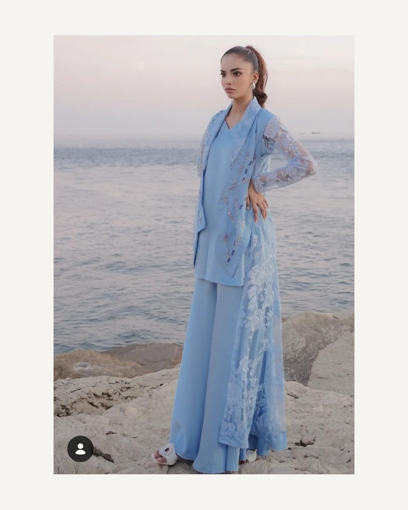 Shabnam — Powder Blue Jacket Ensemble